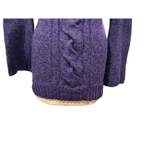 INC Intenational Concepts Womens Sweater Purple Cable Knit Turtleneck Pullover L - Picture 3 of 8